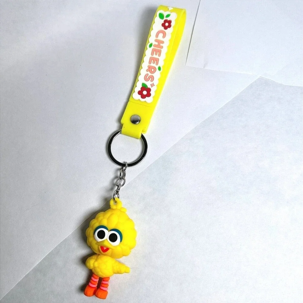 Set of 3 Character Keychains Cookie Monster Big Bird Oscar‎ Wrist Strap Bundle